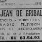 publicité jean de gribaldy besançon 1975 magasin cycles
